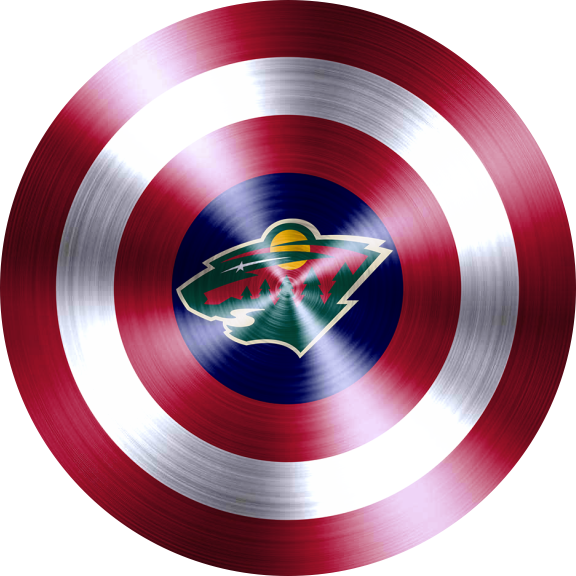 Captain American Shield With Minnesota Wild Logo vinyl decal